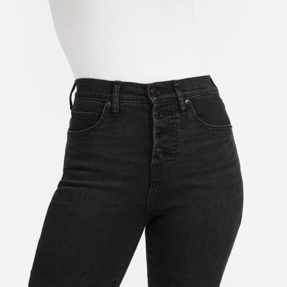 Everlane high rise black skinny jeans